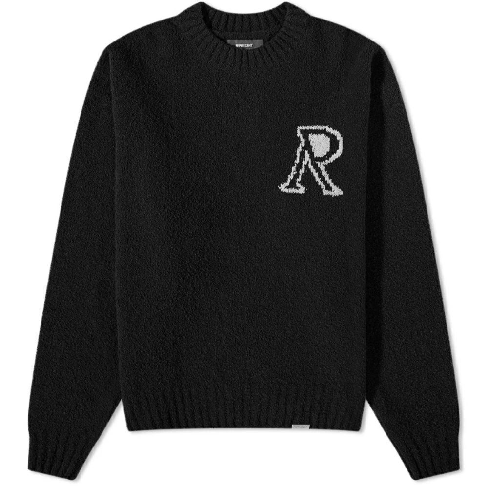 Represent Initial Boucle Sweater in Black by Represent in Size Large